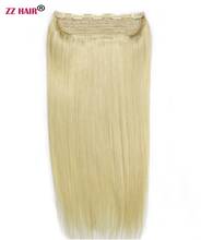 ZZHAIR 100g-200g 16"-28"Machine Made Remy Hair One Piece Set 5 Clips in 100% Human Hair Extensions 1pcs Natural Straight 2024 - buy cheap