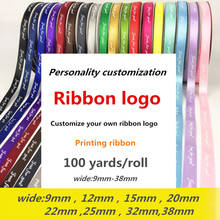 100yard /roll 6mm-38mm Personality Customization Logo Ribbon Gift Packaging Polyester Decoration Printed Satin Ribbon 2024 - buy cheap