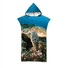 Морская черепаха пляжное полотенце из микрофибры, изменение халат пончо Полотенца быстросохнущие пляжные Полотенца для Плавание одежда для серфинга, Пляжная, специально для Полотенца 2024 - купить недорого