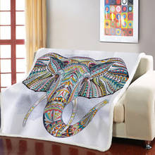 Color Ethnic Style Blanket 3D Elephant Plus Plush Blanket Adult Children Bedroom Living Room Sofa Nap Blanket 2024 - buy cheap