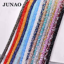 JUNAO 1Meter Black Rhinestone Chain Cord Resin Crystal Trim Banding Strass Diamond Applique for Bracelet Clothes Crafts 2024 - buy cheap