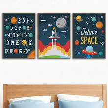 Creative Astronaut Alphabet Numbers Nursery Wall Art Canvas Painting Nordic Posters And Prints Wall Pictures Kids Room Decor 2024 - buy cheap
