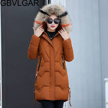 Parka gruesa de algodón para mujer, abrigo largo ajustado con Cuello de piel, chaqueta cálida para el invierno, novedad de 2020 2024 - compra barato