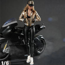 Roupa feminina sexy em escala 1/6, fantasia de couro para garotas, motocicleta, moda feminina, modelo para corpo de 12 polegadas 2024 - compre barato