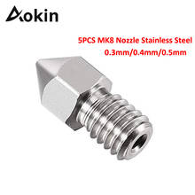 5PCS MK8 Nozzle Stainless Steel 0.3mm 0.5mm 0.4mm Extruder Nozzle hardened Steel for 1.75mm 3mm Filament 3D Printer MK8 Nozzles 2024 - buy cheap