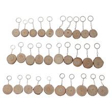 10Pcs Unfinished Natural Wood Slices Keychain Wooden Blank Hand-Painted Pendant DIY Keyring Car Bag Charm Jewelry Making 2024 - buy cheap