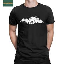 Camisetas de algodón con estampado de Wheelie In Front Of Mountains para hombre, camisetas de manga corta para bicicleta de montaña, Mtb, ciclismo 2024 - compra barato