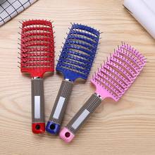 Plastic Nylon Anti-Static Hair Brush Curved Row Scalp Massager Styling Comb for Hair Hairdresser Hairdressing Tools 2024 - buy cheap