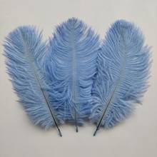 Wholesale 10pcs High Quality Light Blue Natural Ostrich Feathers 20-25cm/ 8-10 inch For Wedding Party Accessories Decoration 2024 - buy cheap
