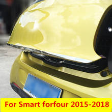 Guarnição de aço inoxidável para portão traseiro de carro, tampa adesiva para acabamento e acabamento de decoração para smart forfour 2015 2016 2017 2018 2024 - compre barato