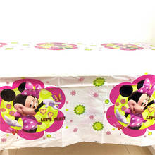 Toalha de mesa infantil descartável para aniversário da minnie mouse, toalha de mesa decorativa para chá de bebê 2024 - compre barato