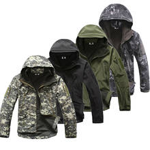 outdoor military tactical soft shell jacket men's windproof waterproof warm coat camouflage hooded thermal sports windbreaker 2024 - buy cheap