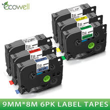 Ecowell 9mm Multicolor 221 label ribbon cassette Compatible for 221 121 621 721 521 421 label tape for label Makers 2024 - buy cheap