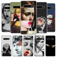 Monalisa-funda de teléfono para Samsung Galaxy S20, S21 Ultra, S10, Note 10, 9, 8, S9, S8 FE, J4 Lite Plus + S7 Edge 2024 - compra barato
