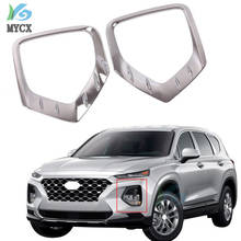 For Hyundai Santafe Santa Fe 2019 ABS Chrome Front Rear Foglight Fog Light Lamp Cover Trim Frame Sticker Exterior Accessories 2024 - buy cheap