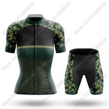 Ropa de ciclismo para mujer, conjunto de camisetas de verano para bicicleta de carretera, pantalones cortos, Maillot 2024 - compra barato