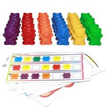 12 pçs/lote 6 cores contando ursos montessori brinquedos educativos para crianças crianças cor classificando matemática aprendizagem ferramentas crianças brinquedo 2024 - compre barato