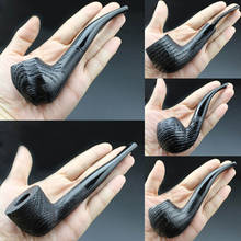 HOT Durable Natural Wood Bog Oak Handmade Black Wooden Tobacco Smoking Pipe Bowl Smoke Pipes Set With 9mm Filters 16 Tools #XBW 2024 - buy cheap