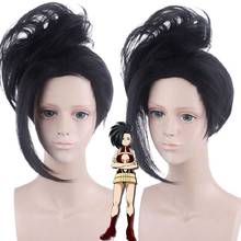 My Hero Academia YAOYOROZU MOMO Black Cosplay Wig With Chignon for Women Boku no Hero Academia party Synthetic Hair Wigs 2024 - buy cheap