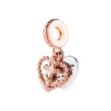 Cuerda de plata esterlina 925 para mujer, abalorio colgante con forma de corazón y ancla de amor, compatible con pulsera Pandora Original, joyería artesanal, envío gratis 2024 - compra barato