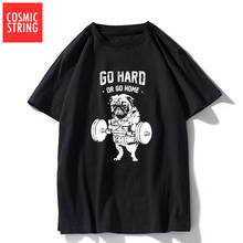Крутая Мужская футболка из 100% хлопка с принтом «go hard or go home», повседневная мужская футболка с коротким рукавом, Мужская футболка с круглым вырезом, футболка 2024 - купить недорого