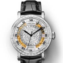 LOBINNI men automatic watch,mens luxury watches mechanical wristwatch 5ATM waterproof Switzerland clock sapphire,leather strap 2024 - buy cheap