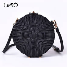 New Handmade Kintted Shoulder Bags Women Straw Bag Bohemian Bali Round Straw Rattan Bag Wicker Circle Beach Handbag bolso bambu 2024 - buy cheap