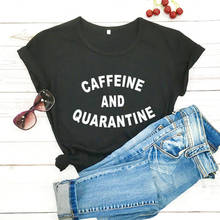 Camiseta divertida de Caffee y Quarantine, camisa introvertida, camisetas de experto en separación Social, novedad de 2020 2024 - compra barato