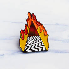 Black White And Red Twin Peak Brooches Metal Movie Enamel Pins For Cool Guys Men Women Broche Icons Accessories Jewelry Gifts 2024 - buy cheap