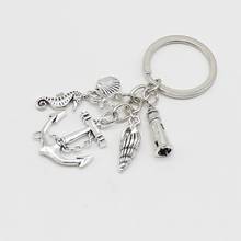 1 piece beach keychain fish anchor lighthouse shell seahorse charm keychain marine jewelry summer gift 2024 - buy cheap