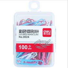 12packs/lot Candy color metal paper clips Memo note clip Gift bookmarks Stationary Office accessories School supplies G131 2024 - buy cheap