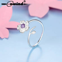 Cxwind фиолетовые/розовые кольца с фианитами в форме цветка маргаритки, регулируемые кольца с большим пальцем для женщин, свадебные украшения, женские кольца 2024 - купить недорого