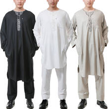 Thobe-Conjunto de 2 piezas para Hombre musulmán, ropa islámica pakistaní, caftán qami árabe, Djellaba, Kurta 2024 - compra barato
