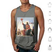 Camisetas sin mangas de baloncesto de Jesús, chaleco sin mangas de Jesús, deportes de baloncesto, Saviour, parodia divertida 2024 - compra barato