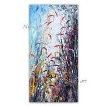 100% hand painted palette knife flower oil painting scenery canvas wall art picture artwork for living room white flower 2024 - buy cheap