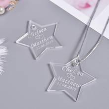 100PCS Personalized Engraved Clear Love Star Baby Shower Decor Gift Tags Baptism Tags Favors Wedding Name Tags 4CM 2024 - buy cheap