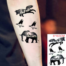 Waterproof Temporary Tattoo Sticker ins  Elephant Wolf Eagle Cool Body Art  flash tatoo fake tatto for Women Men 2024 - buy cheap