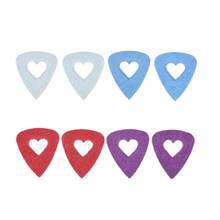 Synthetic Fiber Picks for Ukulele Guitars 3.5mm Thickness with Heart Shape Cutout Random Color 2024 - buy cheap