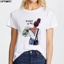 Модная красивая футболка, эстетичная Женская модная футболка для девочек 90s, Harajuku Ulzzang, летняя футболка с графическим принтом, топы, футболки, Прямая поставка 2024 - купить недорого