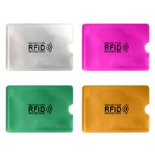 5 pçs anti rfid reader lock carteira de bloqueio cartões de identificação titular de crédito banco protetor alumínio metal cartão caso suporte nfc 6.2*9.2cm 2024 - compre barato