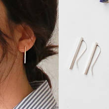 Sparkling Simple Fashion Geometric Cuboid Long Drop Hook Earrings 925 Sterling Silver Fine Jewelry For Women Wedding Gift ER016 2024 - buy cheap