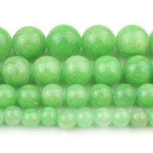 6/8/10/12 mm Green Jades Stone Beads Round Loose Beads For Jewellery Making DIY Bracelets For Women 15 Inch 2024 - buy cheap