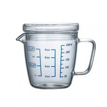 Taza medidora de 250ml/500ml, vaso de leche con tapa, transparente, resistente al calor, multiusos, para el hogar 2024 - compra barato