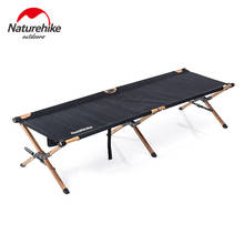 Naturehike military bed aluminum wood grain alloy folding bed outdoor portable bed outdoor travel lunch break bed 2024 - compre barato