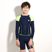 Rash Guard Two Pieces Long Sleeves Surf boy Swimwear UV Protection Swimsuit Bathing Clothes Shorts Patchwork Zipper 2024 - buy cheap