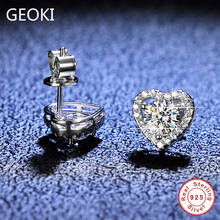 Geoki 925 Stetling Silver 0.5 Ct Heart Diamond Earrings 925 Sterling Silver Diamond Test Pass D Color VVS1 Moissanite Earringss 2024 - buy cheap