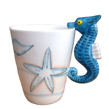Copo 3d da vida marinha golfinho cerâmica copo de água polvo criativo pequeno animal caneca cavalo sentado copo de café para crianças 2024 - compre barato