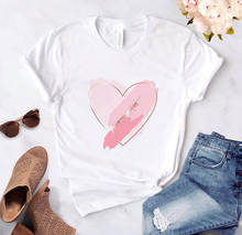 Hipster Womens T-Shirt Pink Heart Print Female Harajuku Tee Shirts Love T-shirt Ladies Cute Summer t shirt women 2024 - buy cheap