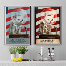 Pintura MR PEBBLES The First Cat In Space, póster e impresiones, arte de pared, lienzo, pintura, imágenes de pared, decoración del hogar, quadro plakat 2024 - compra barato