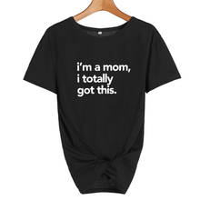 Футболка «мама» с надписью «I'm», женская футболка с надписью «Mom Life Harajuku Funny SAW», хлопковая футболка, черно-белая футболка, женская одежда 2018 2024 - купить недорого